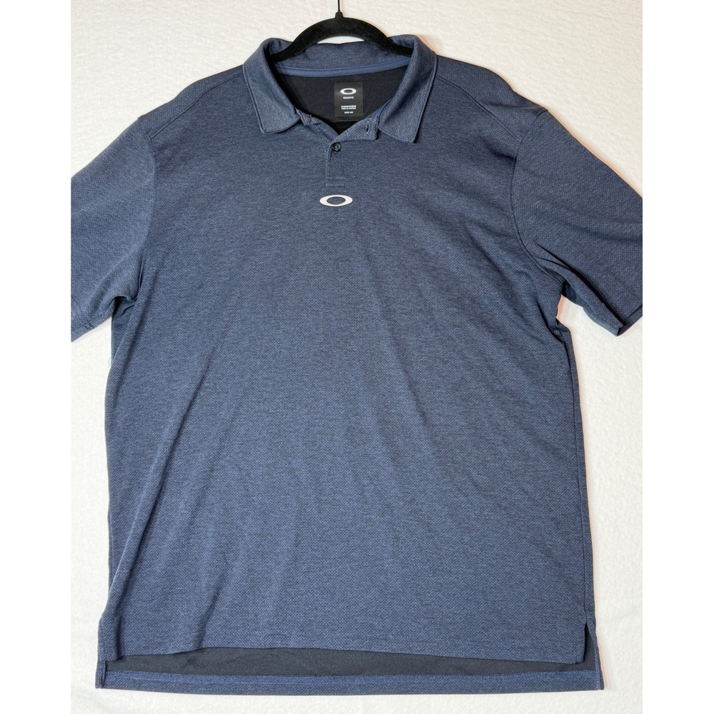 Oakley Men's Aero Ellipse Polo Shirt Short Sleeve Blue Logo Golf Casual 2XL